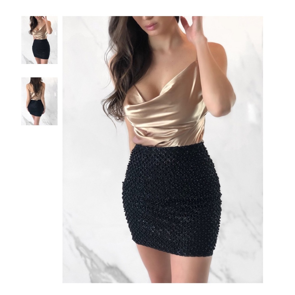 Black poppy skirt